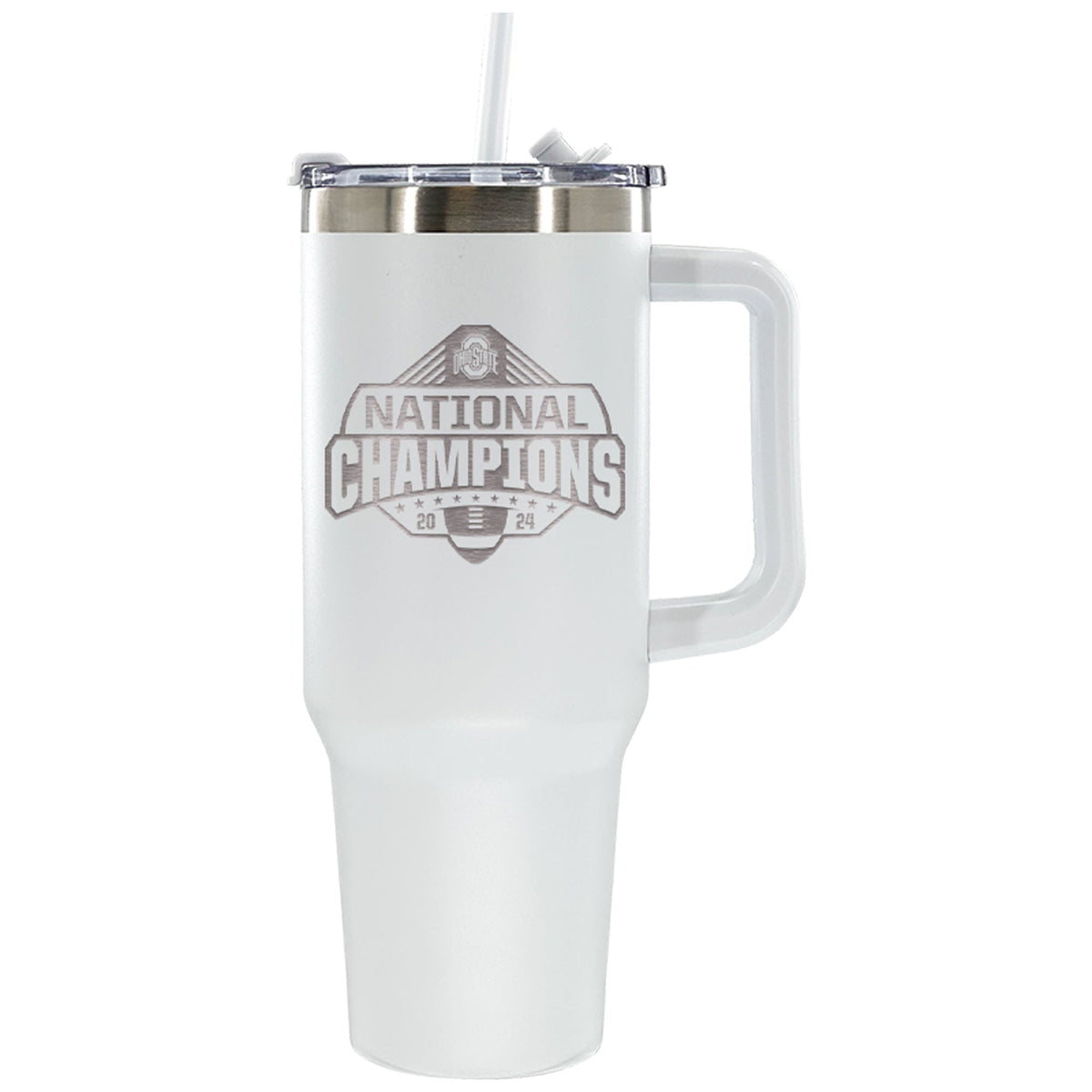 40oz White Colossal Tumbler Etched | Ohio State University 2024 Champions