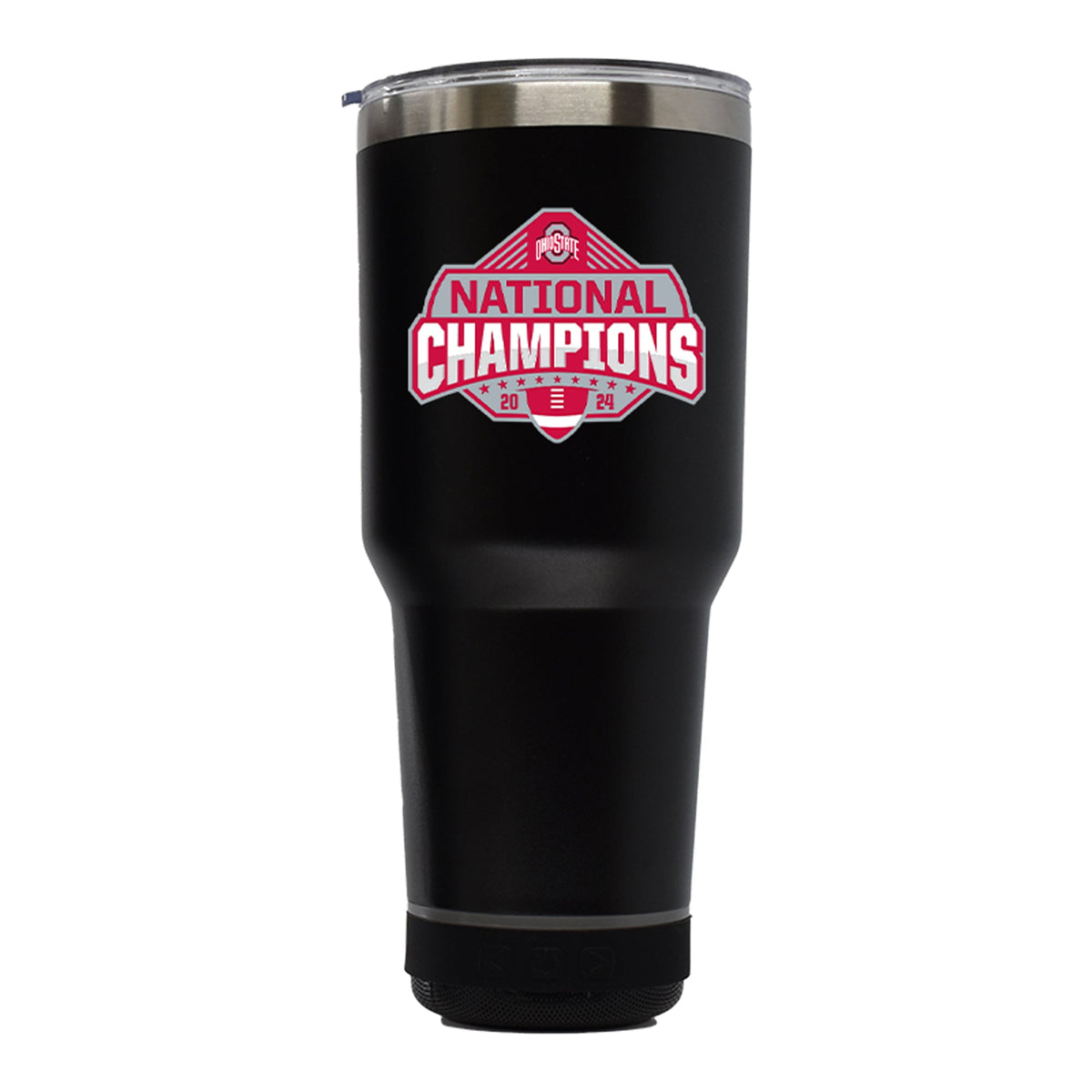 30oz Black Bluetooth Tumbler Direct Print | Ohio State University 2024 Champions