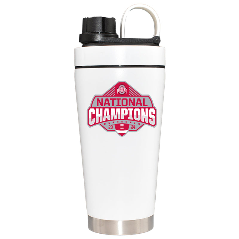 22oz White Blender Bottle Direct Print | Ohio State University 2025 Champions