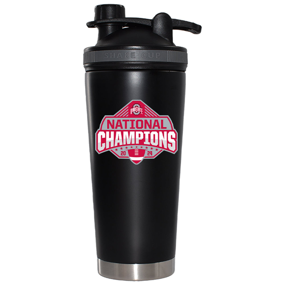 24oz Black Shaker Bottle Direct Print | Ohio State University 2024 Champions