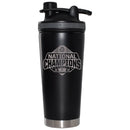 24oz Black Shaker Bottle Etched | Ohio State University 2025 Champions