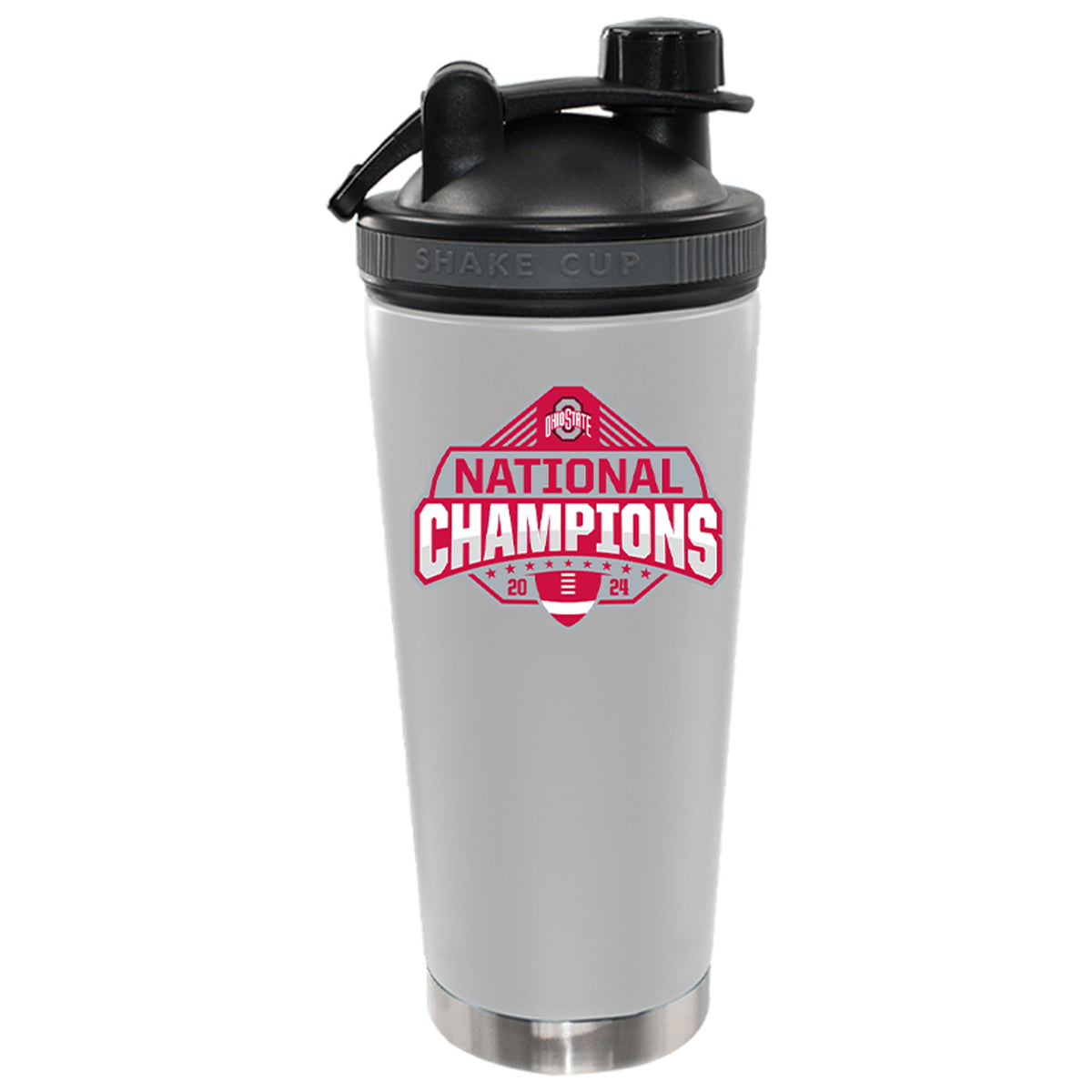 24oz White Shaker Bottle Direct Print | Ohio State University 2024 Champions