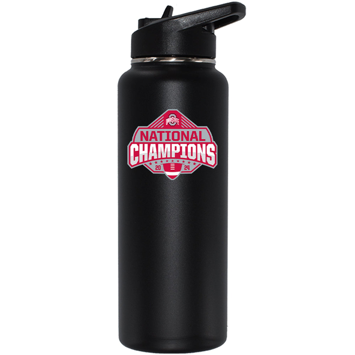 34oz Black Quencher Bottle Direct Print | Ohio State University 2024 Champions