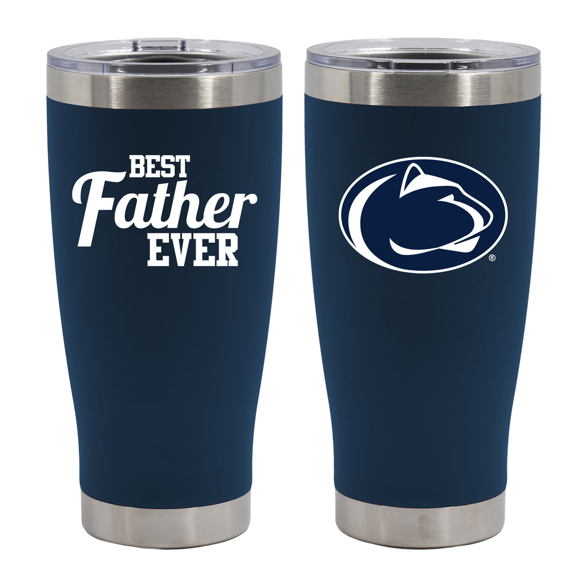 20oz Navy Stainless Steel Tumbler, Direct Print, Best Dad Ever Design, Penn State University