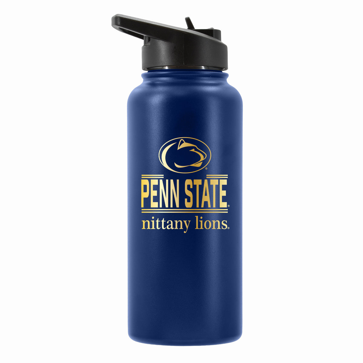 32 oz Stainless Steel Water Bottle with Gold Etched Classic Crew Team Design, Penn State University