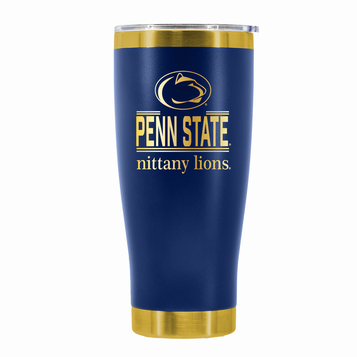 24 oz Stainless Steel Tumbler with Gold Accents & Etched Classic Crew Team Design, Penn State University