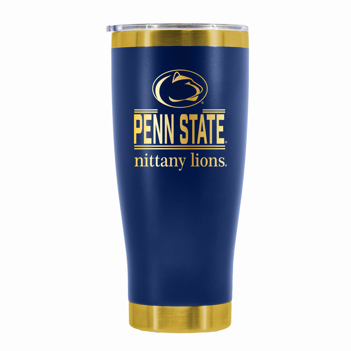 24 oz Stainless Steel Tumbler with Gold Accents & Etched Classic Crew Team Design, Penn State University