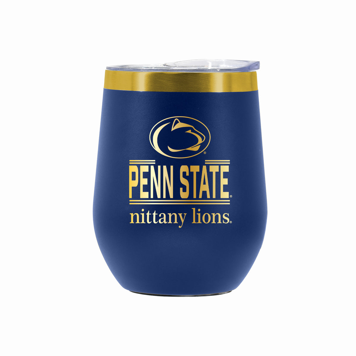 12 oz Stainless Steel Wine Tumbler with Gold Etched Classic Crew Team Design, Penn State University