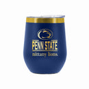 12 oz Stainless Steel Wine Tumbler with Gold Etched Classic Crew Team Design, Penn State University