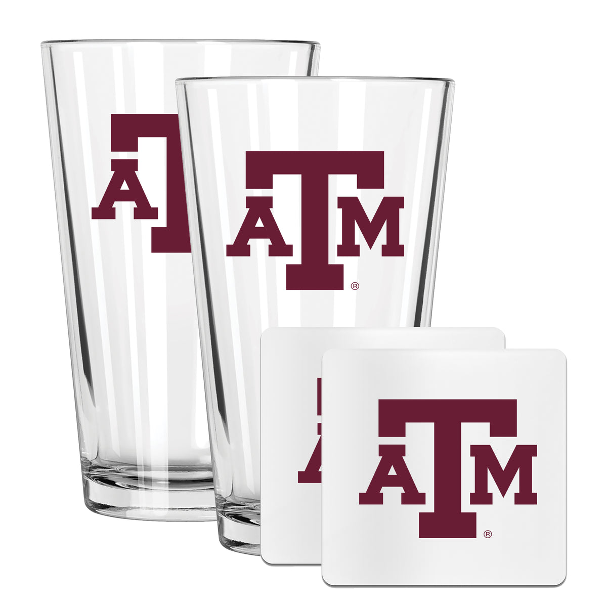 2 Pack Pint and Coasters set | Texas A&M University
