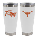 20oz White Stainless Steel Tumbler, Direct Print, Best Dad Ever Design, University of Texas