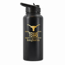 32 oz Stainless Steel Water Bottle with Gold Etched Classic Crew Team Design, University of Texas