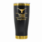 24 oz Stainless Steel Tumbler with Gold Accents & Etched Classic Crew Team Design, University of Texas