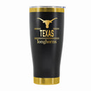 24 oz Stainless Steel Tumbler with Gold Accents & Etched Classic Crew Team Design, University of Texas