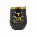 12 oz Stainless Steel Wine Tumbler with Gold Etched Classic Crew Team Design, University of Texas