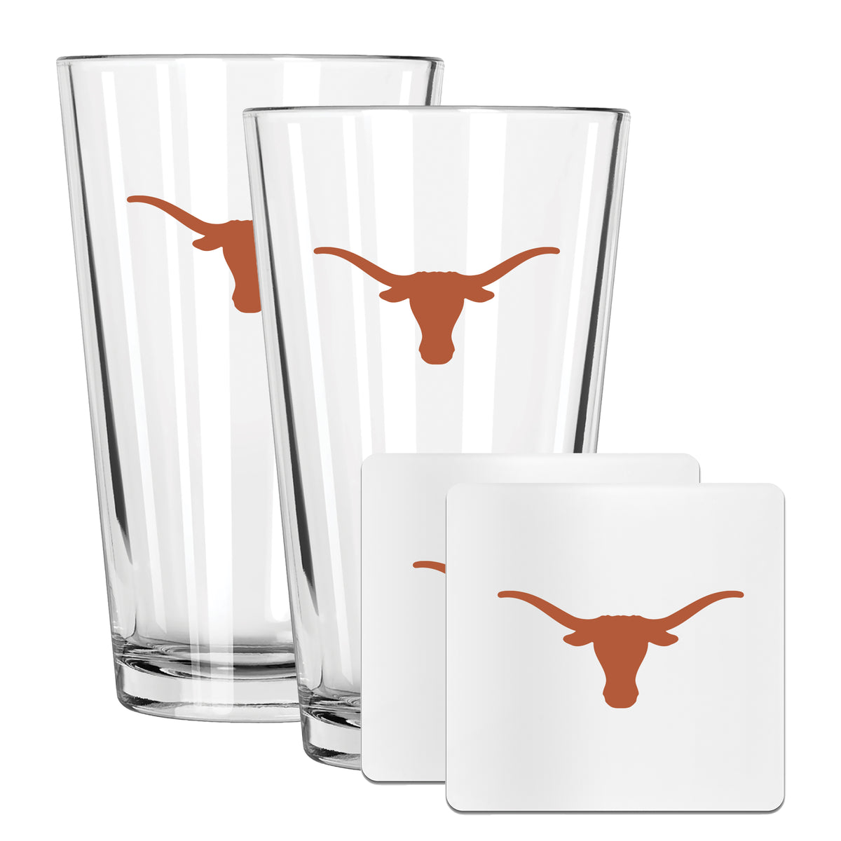 2 Pack Pint and Coasters set  | University Of Texas