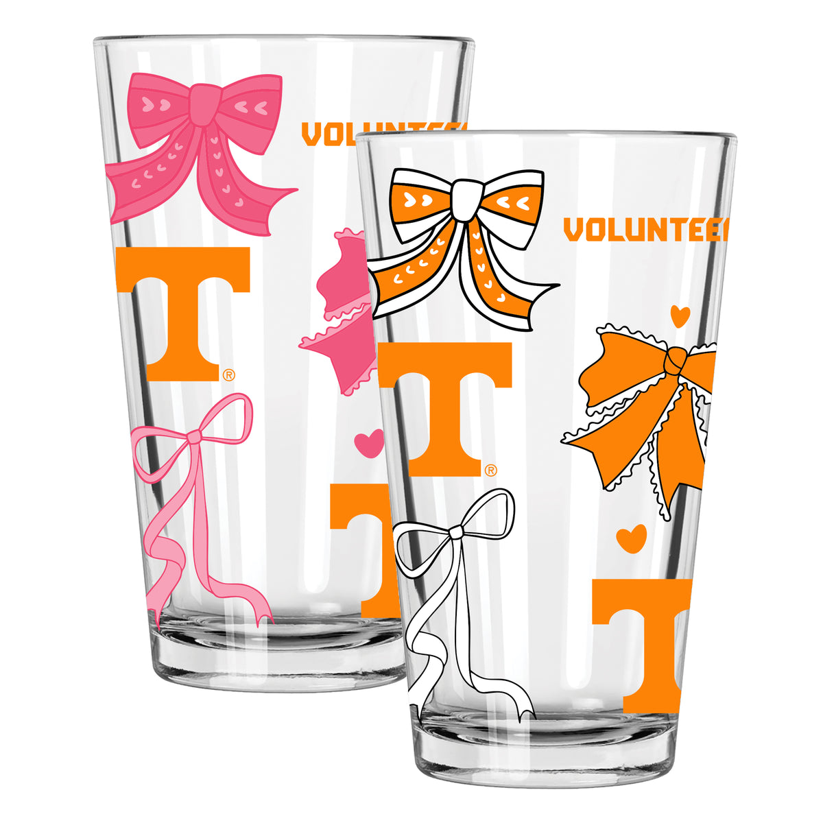 Tennessee 2pk 16oz Bow Pint Glass 