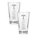 2PK 16oz Pint Glass Pinnacel Design |    Tennessee