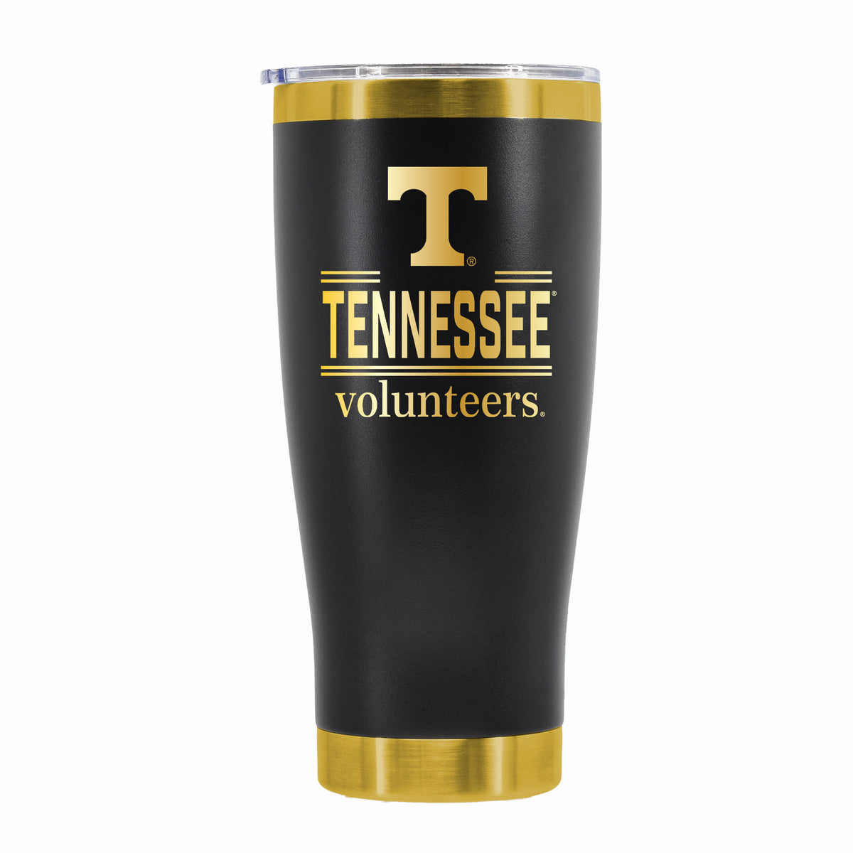 24 oz Stainless Steel Tumbler with Gold Accents & Etched Classic Crew Team Design, University of Tennessee
