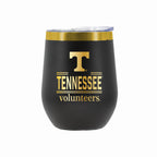 12 oz Stainless Steel Wine Tumbler with Gold Etched Classic Crew Team Design, University of Tennessee