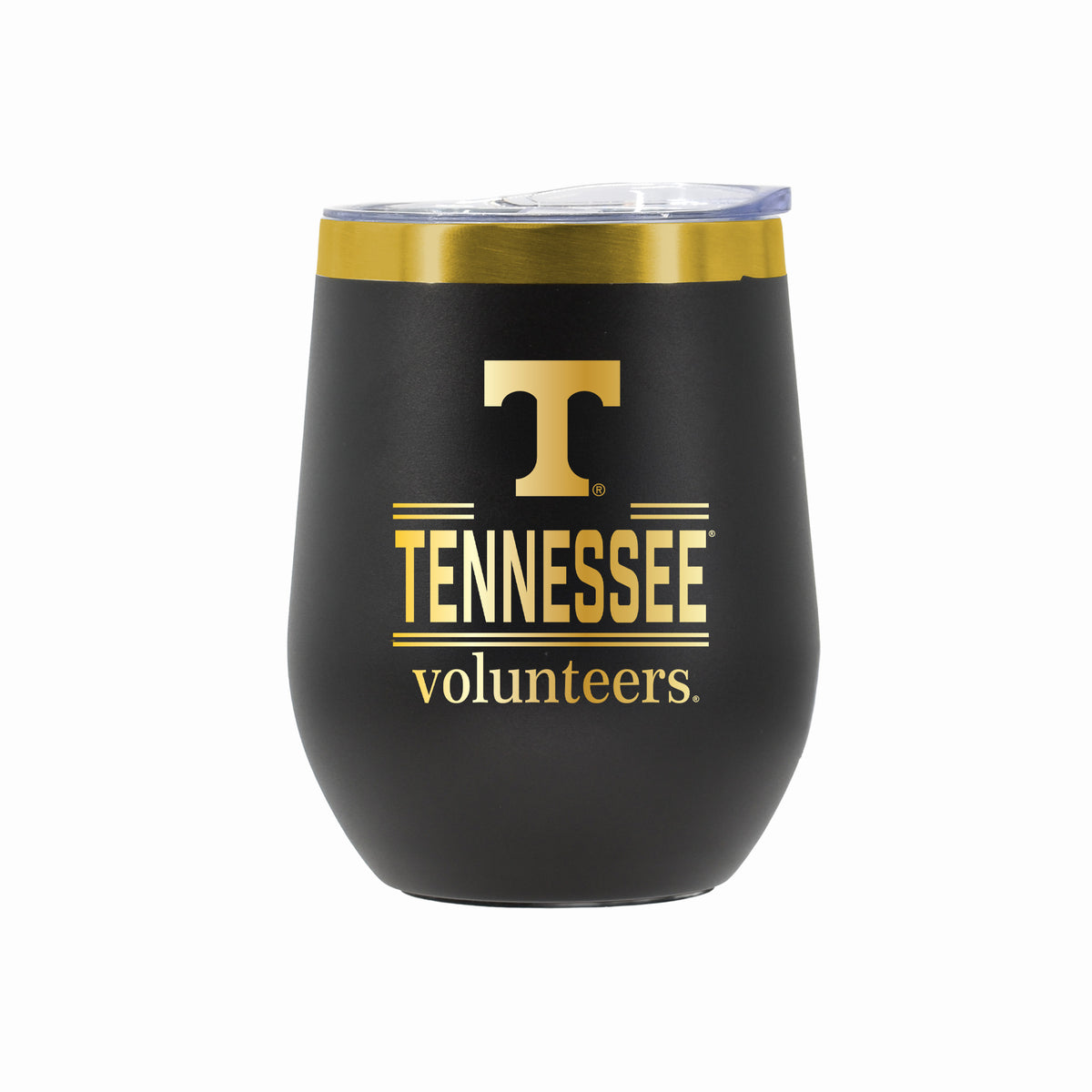 12 oz Stainless Steel Wine Tumbler with Gold Etched Classic Crew Team Design, University of Tennessee
