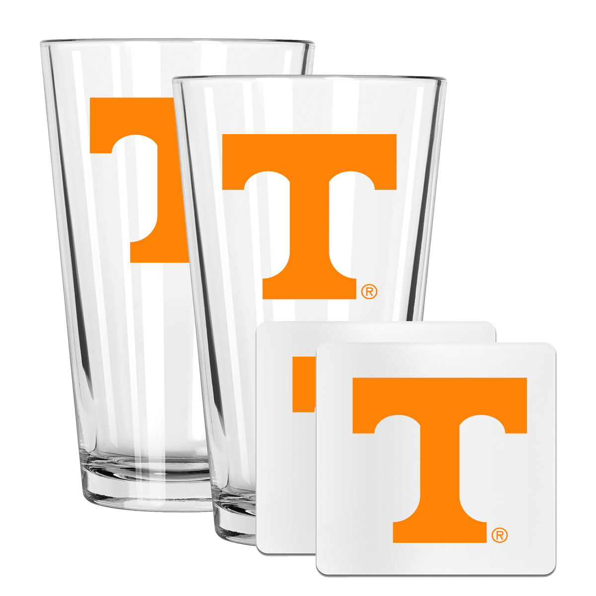 2 Pack Pint and Coasters set | University Of Tennessee