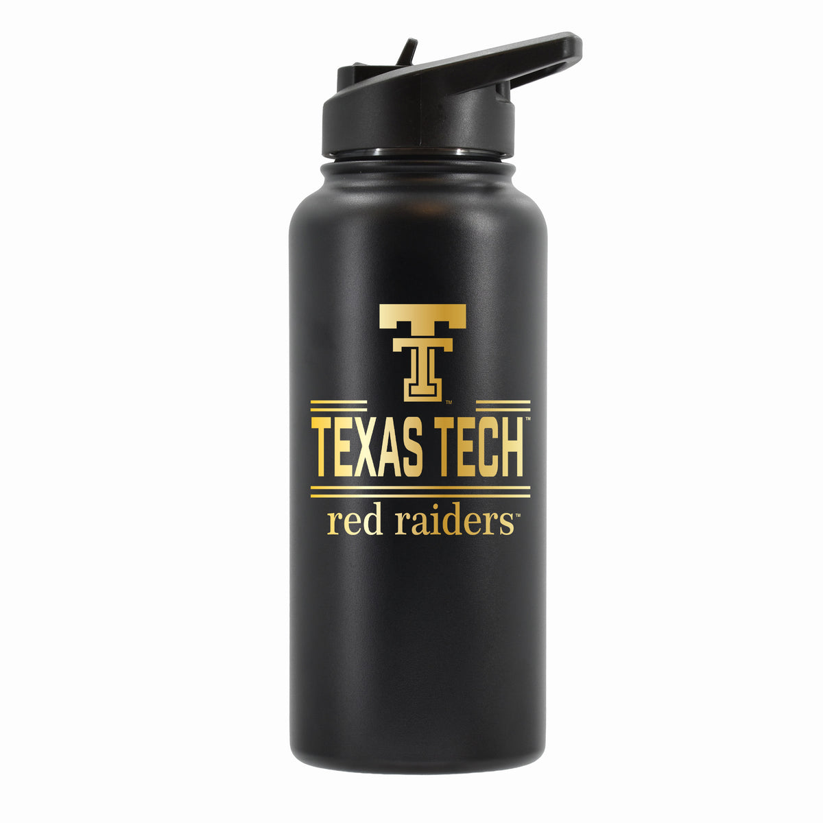 32 oz Stainless Steel Water Bottle with Gold Etched Classic Crew Team Design, Texas Tech University