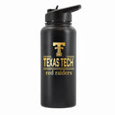 32 oz Stainless Steel Water Bottle with Gold Etched Classic Crew Team Design, Texas Tech University