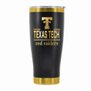 24 oz Stainless Steel Tumbler with Gold Accents & Etched Classic Crew Team Design, Texas Tech University