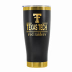24 oz Stainless Steel Tumbler with Gold Accents & Etched Classic Crew Team Design, Texas Tech University