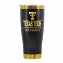 24 oz Stainless Steel Tumbler with Gold Accents & Etched Classic Crew Team Design, Texas Tech University