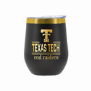 12 oz Stainless Steel Wine Tumbler with Gold Etched Classic Crew Team Design, Texas Tech University