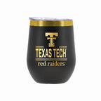 12 oz Stainless Steel Wine Tumbler with Gold Etched Classic Crew Team Design, Texas Tech University