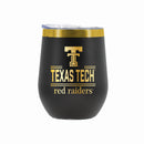 12 oz Stainless Steel Wine Tumbler with Gold Etched Classic Crew Team Design, Texas Tech University