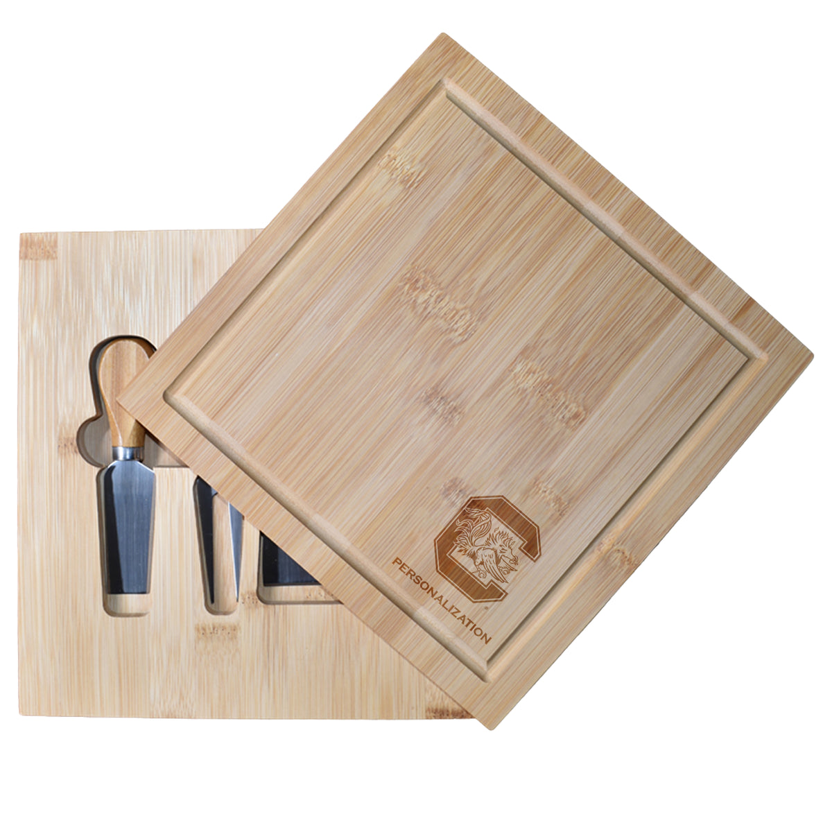 Bamboo Cutting Board with Utensils | University of South Carolina