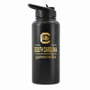 32 oz Stainless Steel Water Bottle with Gold Etched Classic Crew Team Design, University of South Carolina