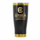 24 oz Stainless Steel Tumbler with Gold Accents & Etched Classic Crew Team Design, University of South Carolina