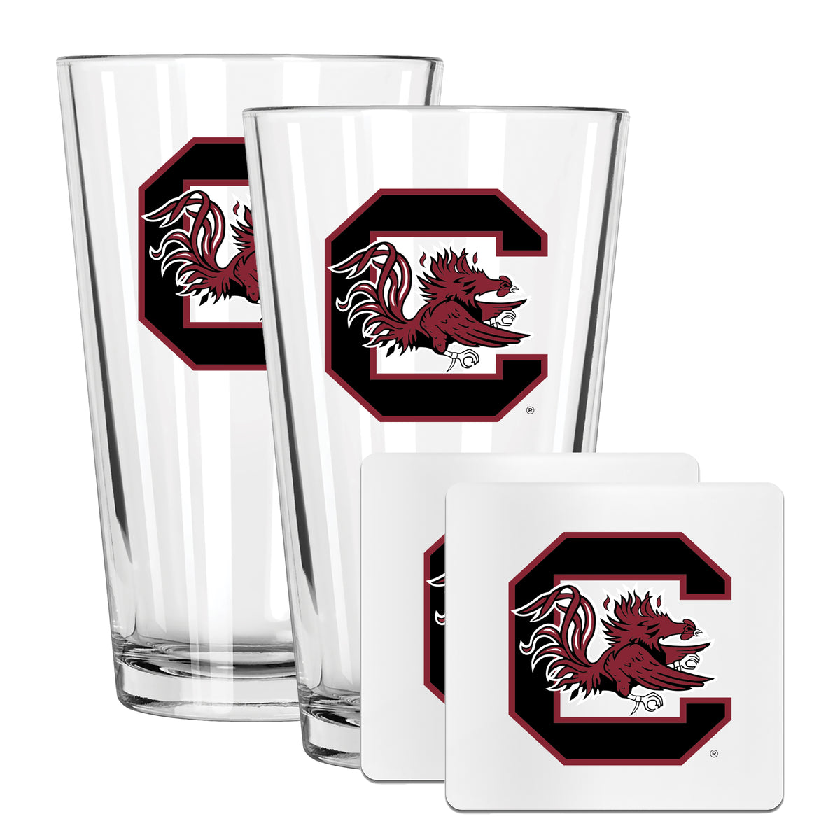 2 Pack Pint and Coasters set  | University Of South Carolina