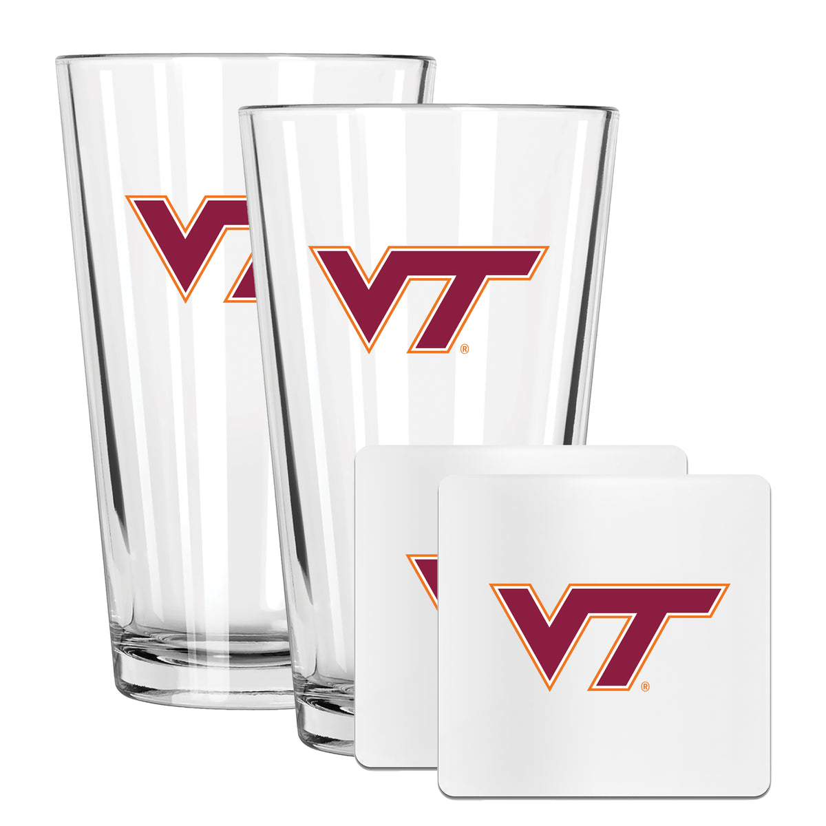 2 Pack Pint and Coasters set  | Virginia Tech