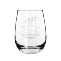 2PK 15oz Stemless Wine Glass Classic Crew |    Wisconsin