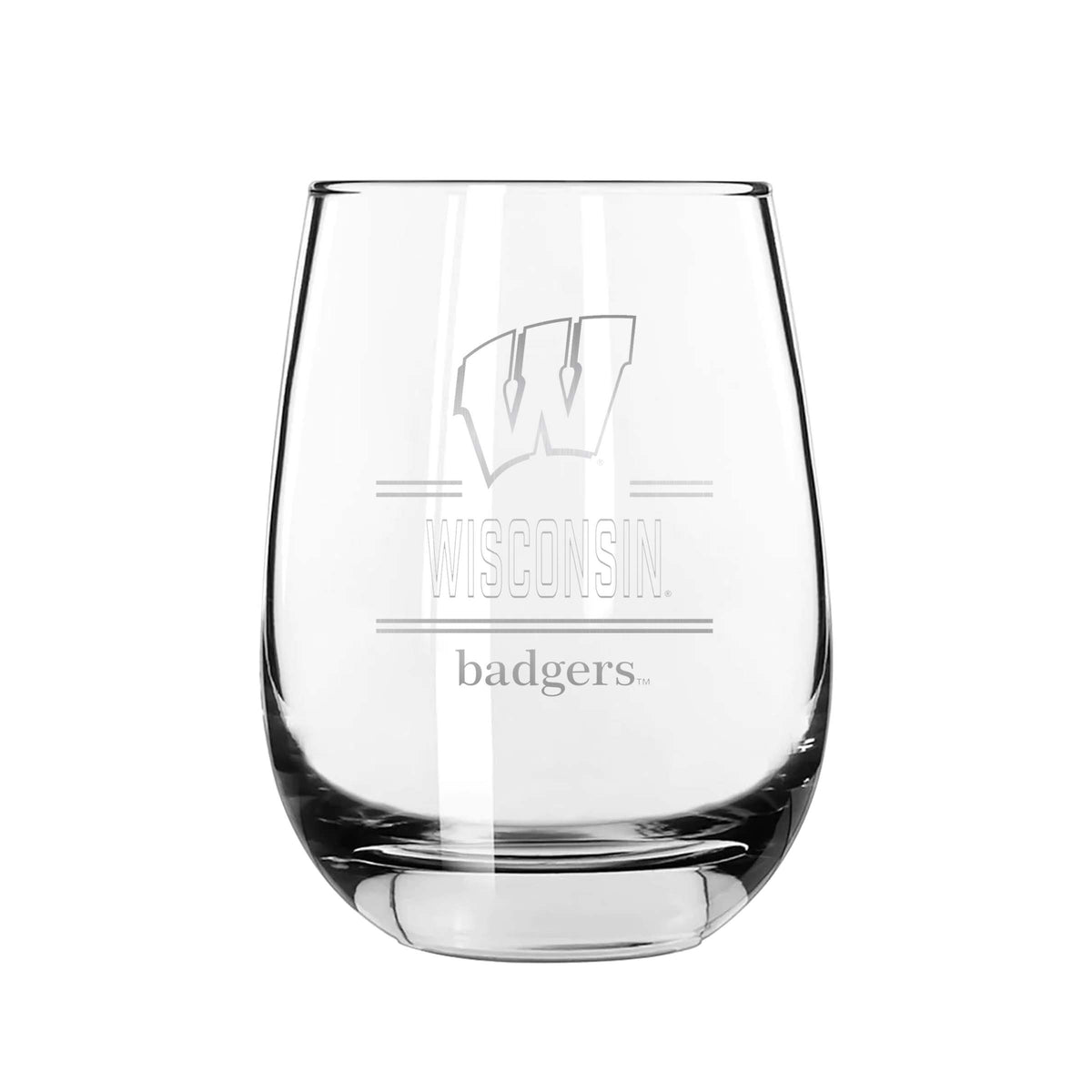 2PK 15oz Stemless Wine Glass Classic Crew |    Wisconsin