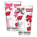  Wisconsin 2pk 16oz Bow Pint Glass 