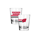 2PK 15oz Old Fashion Glass Big Stripe |    Wisconsin