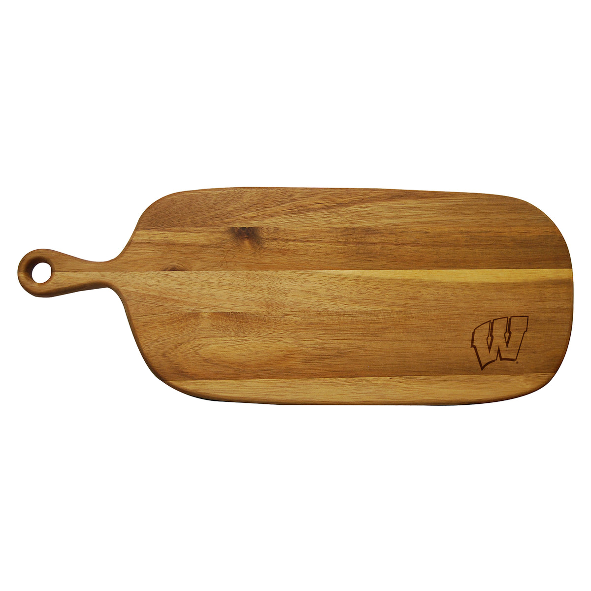 Personalized Acacia Paddle Cutting & Serving Board | Wisconsin Badgers