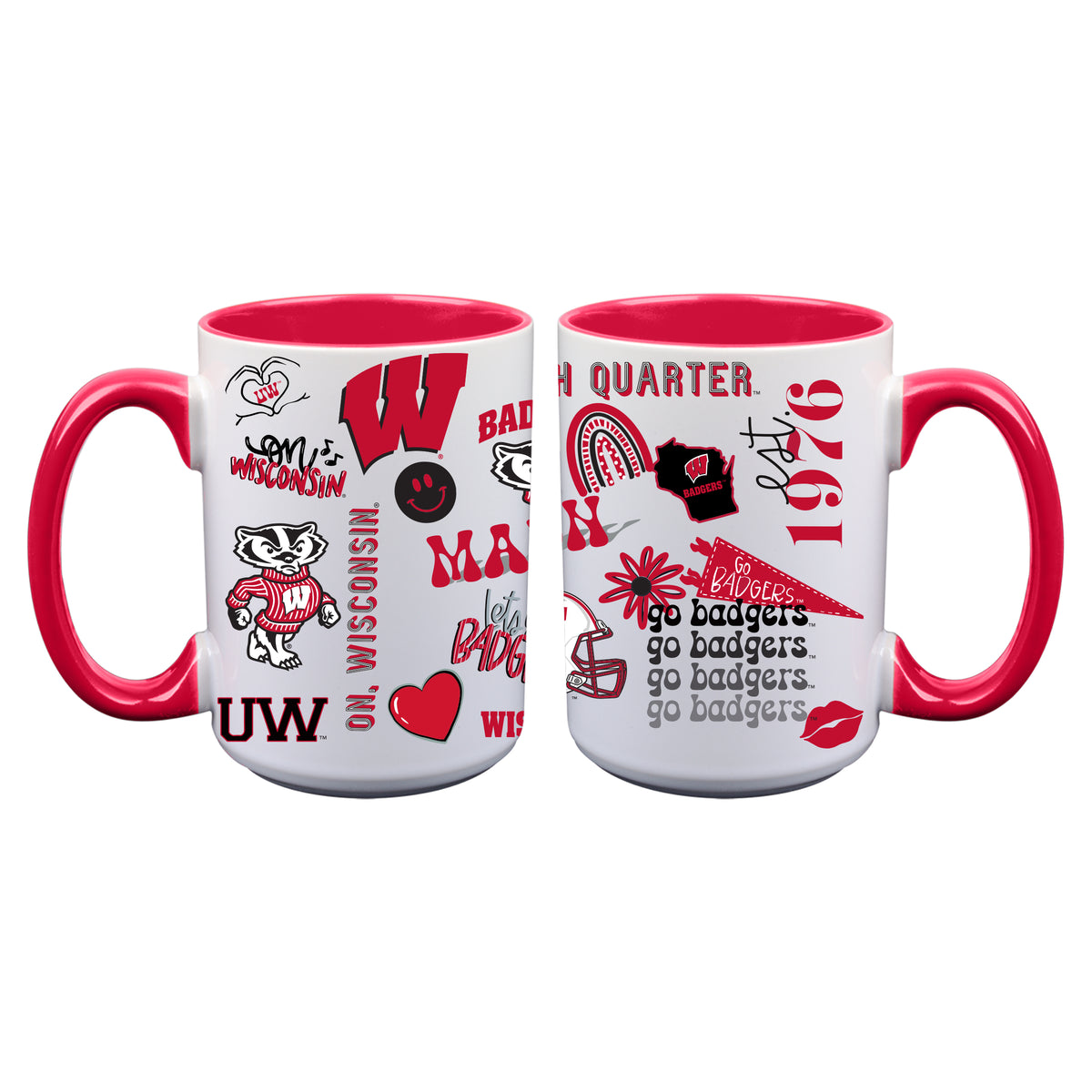 2pk 15oz White Mug Loco Design | Wisconsin