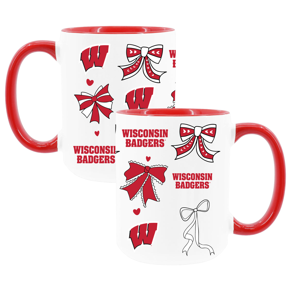  Wisconsin 2pk 15oz Bow Coffee Mug 