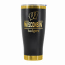 24 oz Stainless Steel Tumbler with Gold Accents & Etched Classic Crew Team Design, University of Wisconsin
