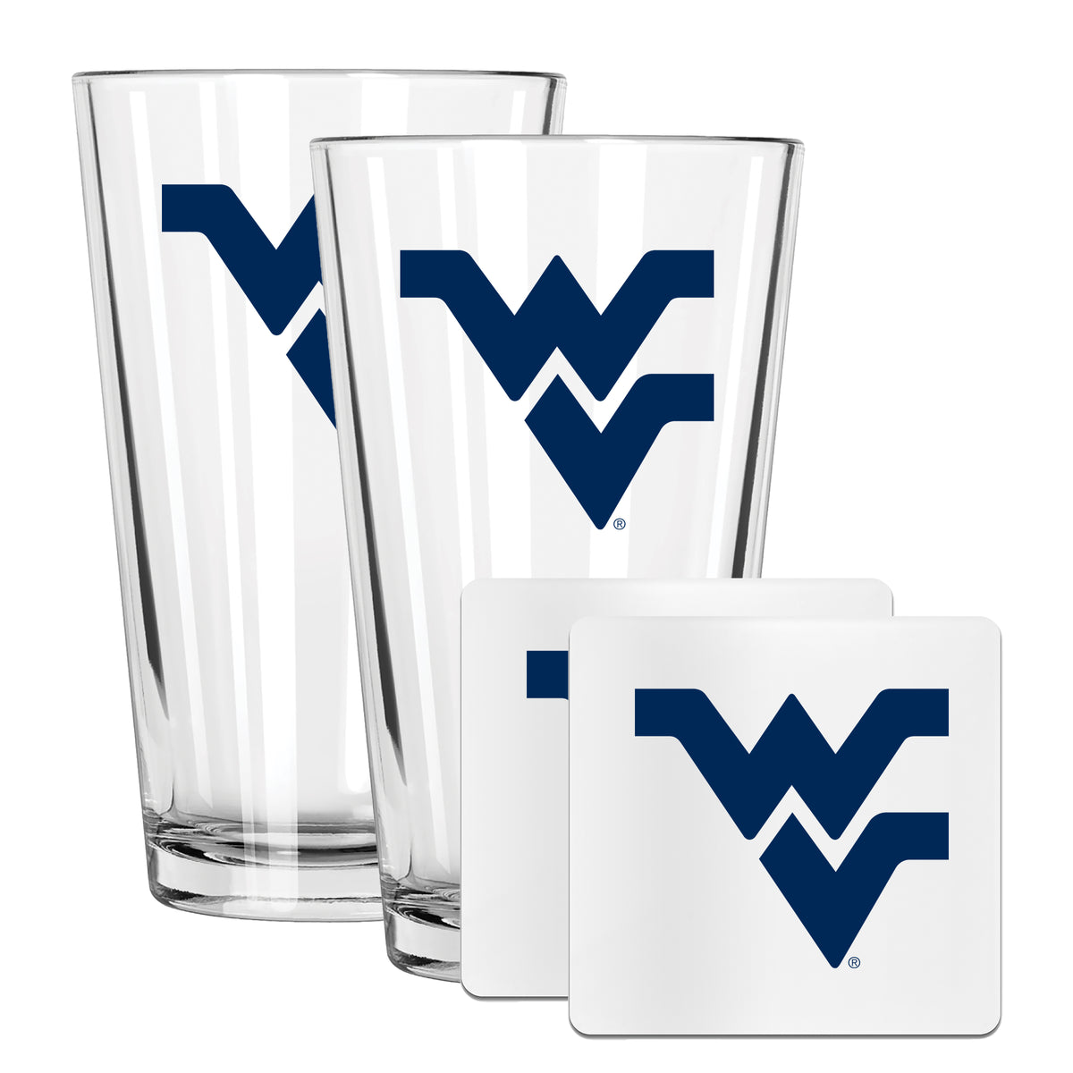 2 Pack Pint and Coasters set | West Virginia University