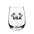 15oz Stemless Wine Glass, Country Pride, Direct Print, United States of America
