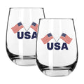 2pk 15oz Stemless Wine Glass, Direct Print, United States of America